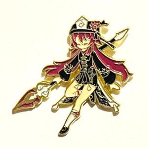 Genshin Impact Hu Tao Enamel Pin Fan Made Lapel Pin